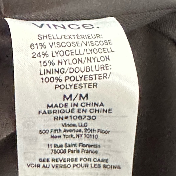 Vince Black Tie Waist Long Sleeve Wrap Front Shirt Dress Size Medium - Picture 4 of 6